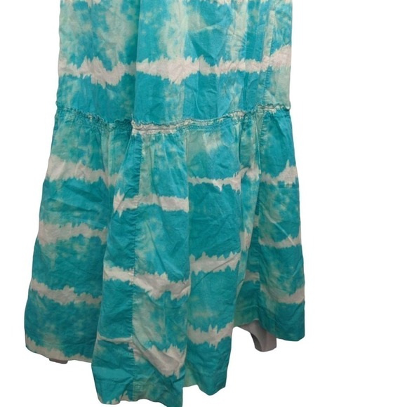 Faded Glory Tie Dye Tiered Ruffle Hem Smocked Back Maxi Dress Med (8-10) - Picture 5 of 10
